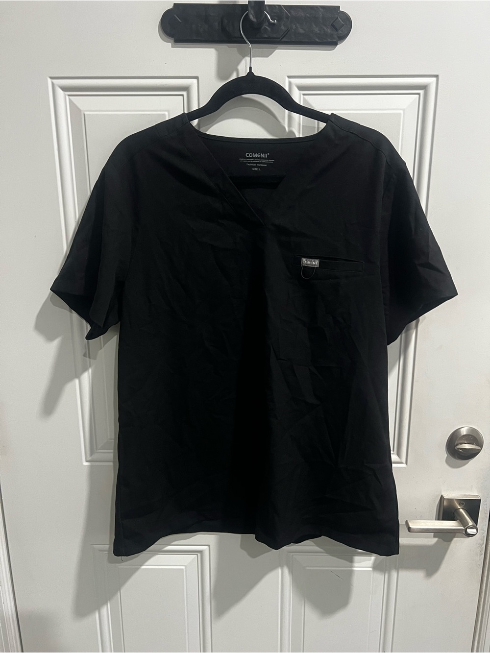 Black V-Neck Scrub Top